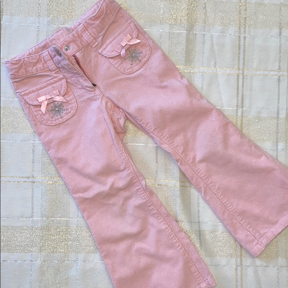 Gymboree girls size 4 pink shimmery cords. EUC